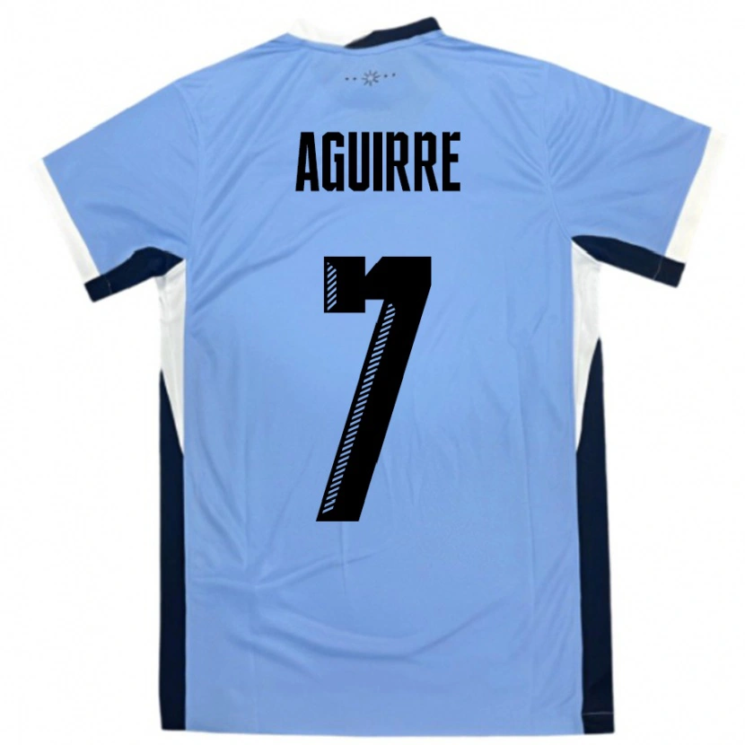Danxen Criança Camisola Uruguai Rodrigo Aguirre #7 Branco Preto Principal 24-26 Camisa