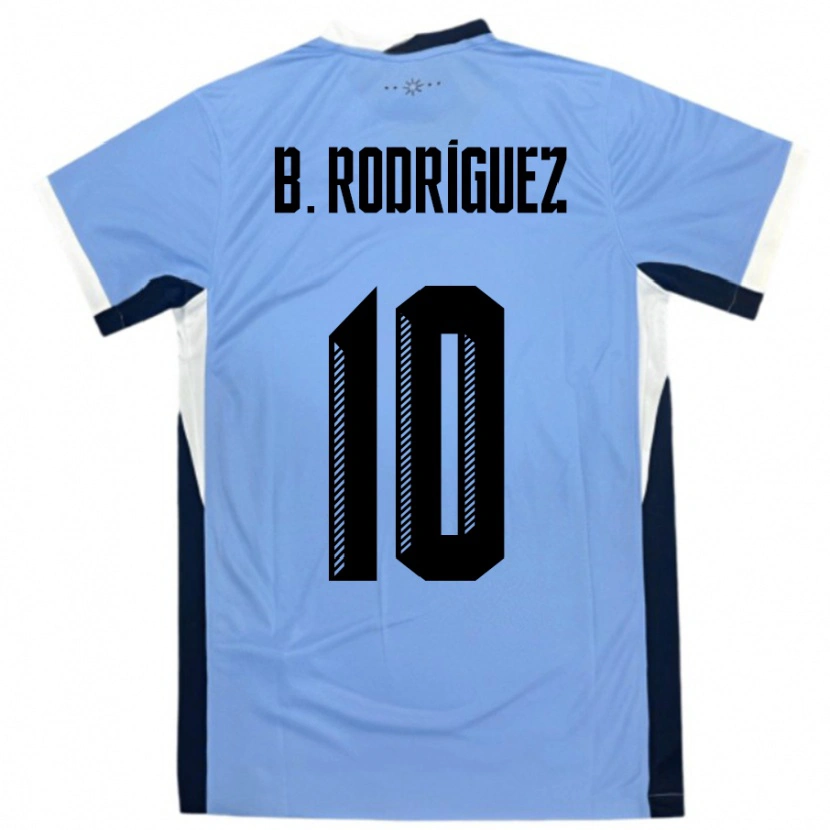 Danxen Criança Camisola Uruguai Brian Rodríguez #10 Branco Preto Principal 24-26 Camisa