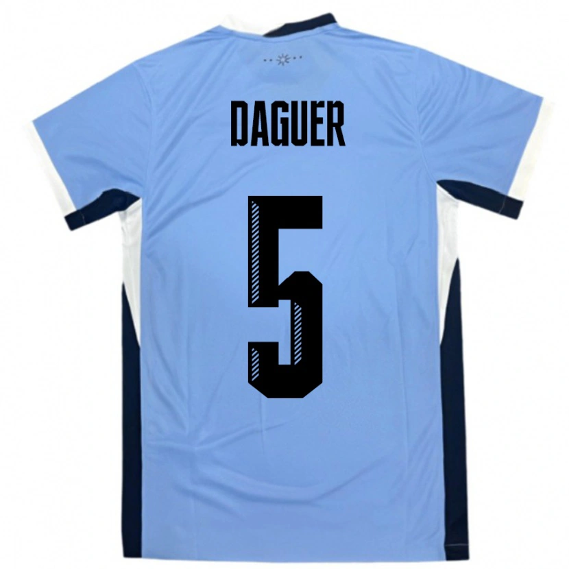 Danxen Criança Camisola Uruguai Julio Daguer #5 Branco Preto Principal 24-26 Camisa