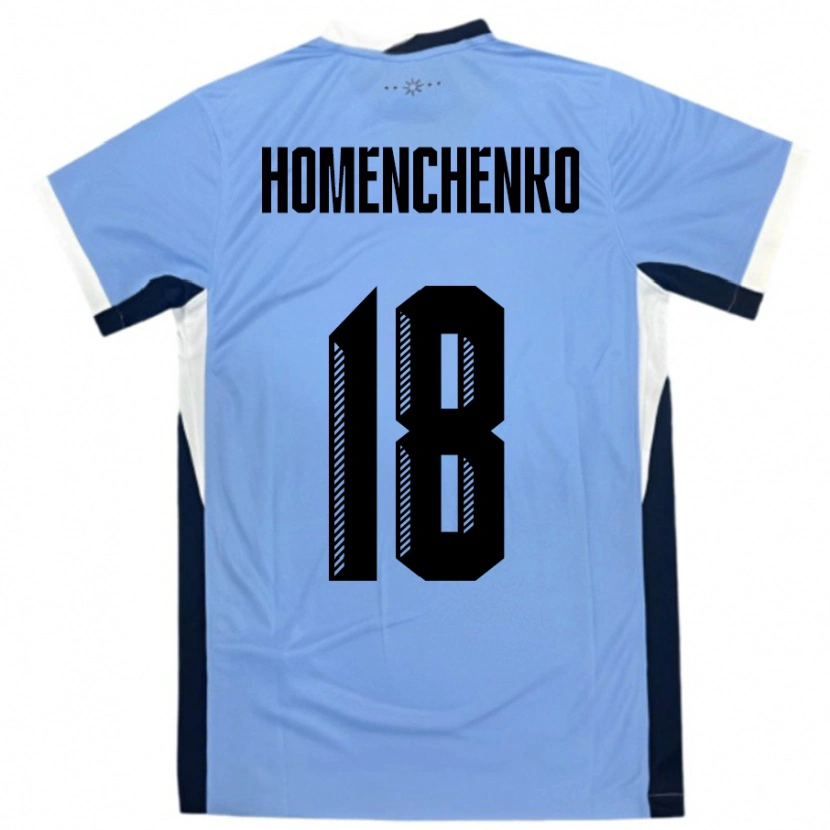 Danxen Criança Camisola Uruguai Santiago Homenchenko #18 Branco Preto Principal 24-26 Camisa