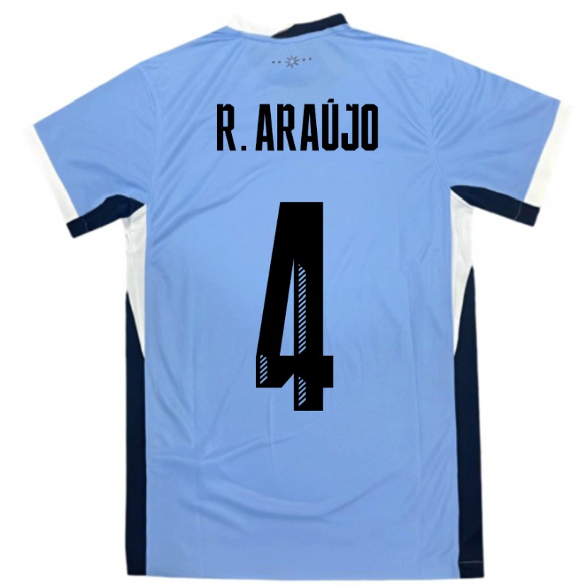 Danxen Criança Camisola Uruguai Ronald Araujo #4 Branco Preto Principal 24-26 Camisa