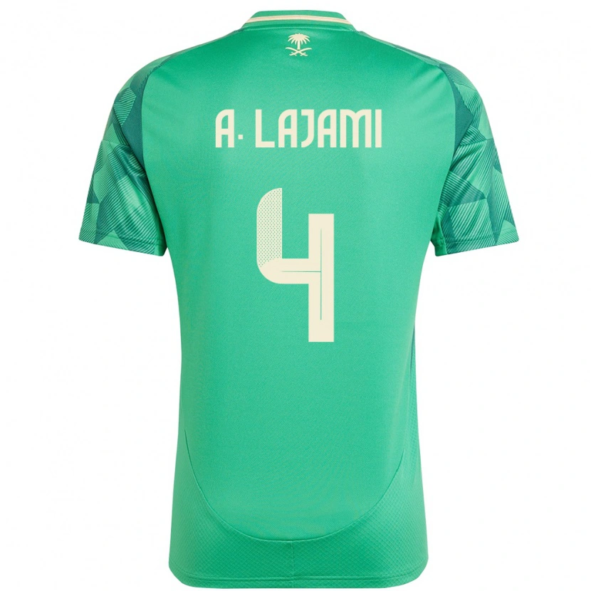 Danxen Criança Camisola Arábia Saudita Ali Lajami #4 Verde Principal 24-26 Camisa