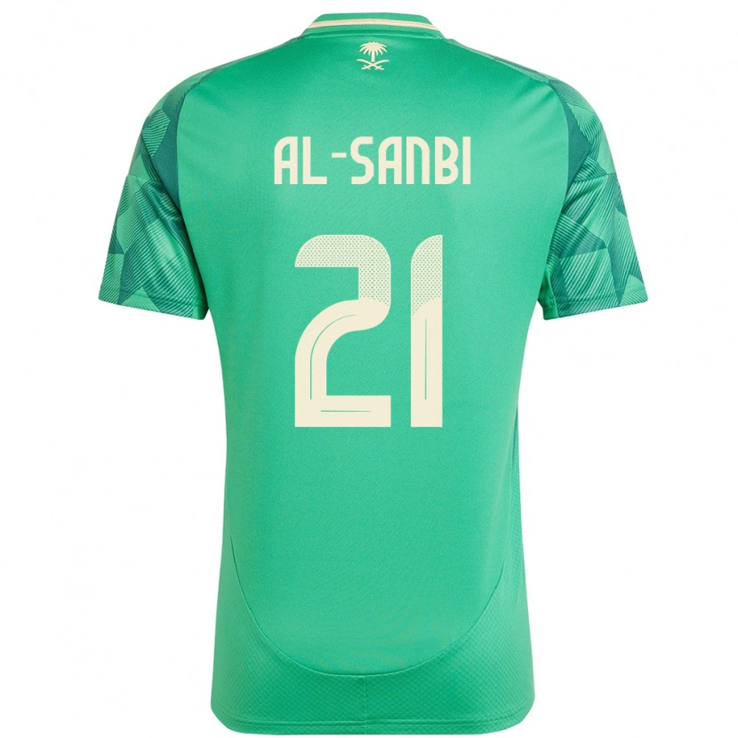 Danxen Criança Camisola Arábia Saudita Abdulrahman Al-Sanbi #21 Verde Principal 24-26 Camisa