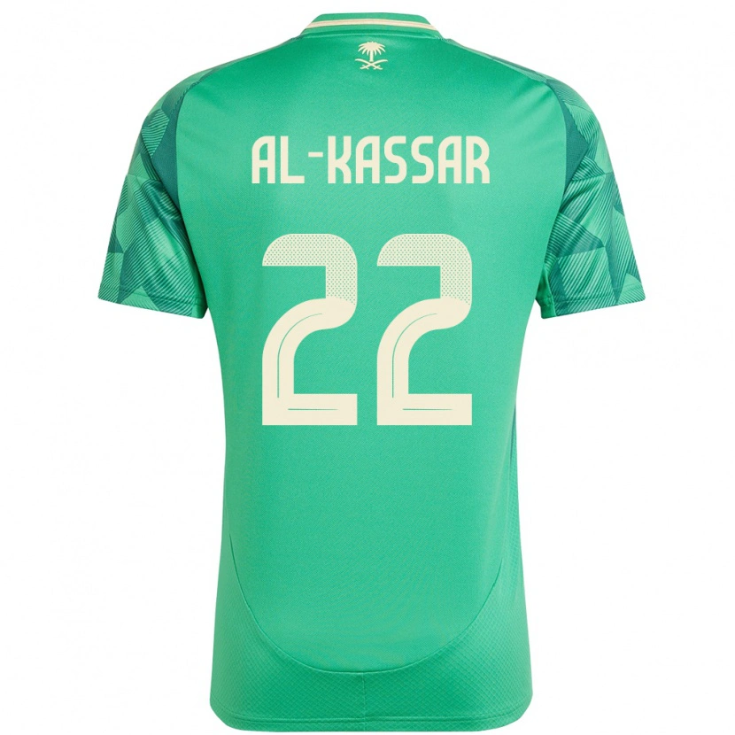 Danxen Criança Camisola Arábia Saudita Ahmed Al-Kassar #22 Verde Principal 24-26 Camisa