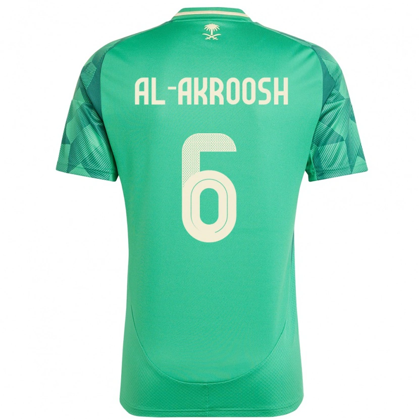 Danxen Criança Camisola Arábia Saudita Hassan Al-Akroosh #6 Verde Principal 24-26 Camisa