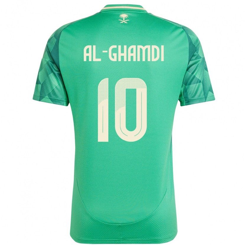 Danxen Criança Camisola Arábia Saudita Ziyad Al-Ghamdi #10 Verde Principal 24-26 Camisa
