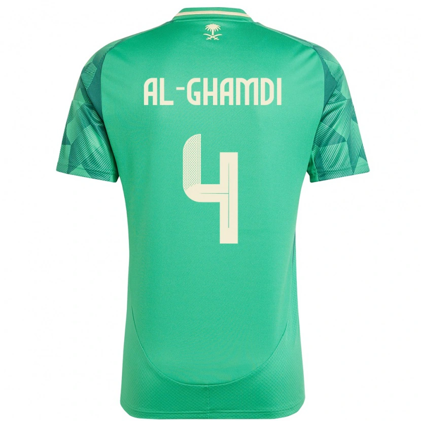 Danxen Criança Camisola Arábia Saudita Talah Al Ghamdi #4 Verde Principal 24-26 Camisa