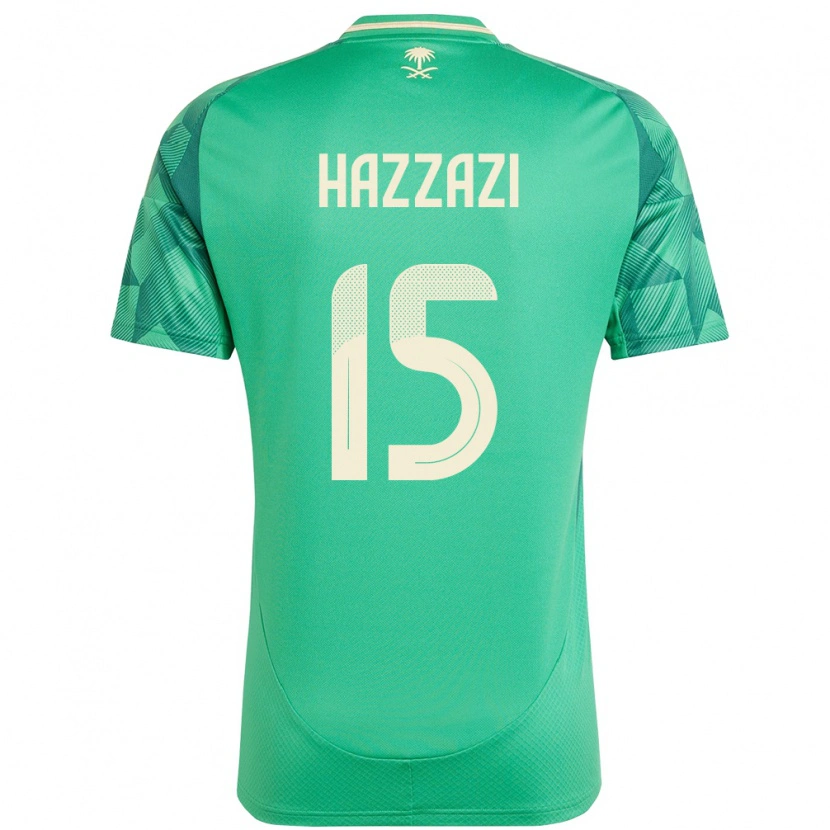 Danxen Criança Camisola Arábia Saudita Mohammed Hazzazi #15 Verde Principal 24-26 Camisa