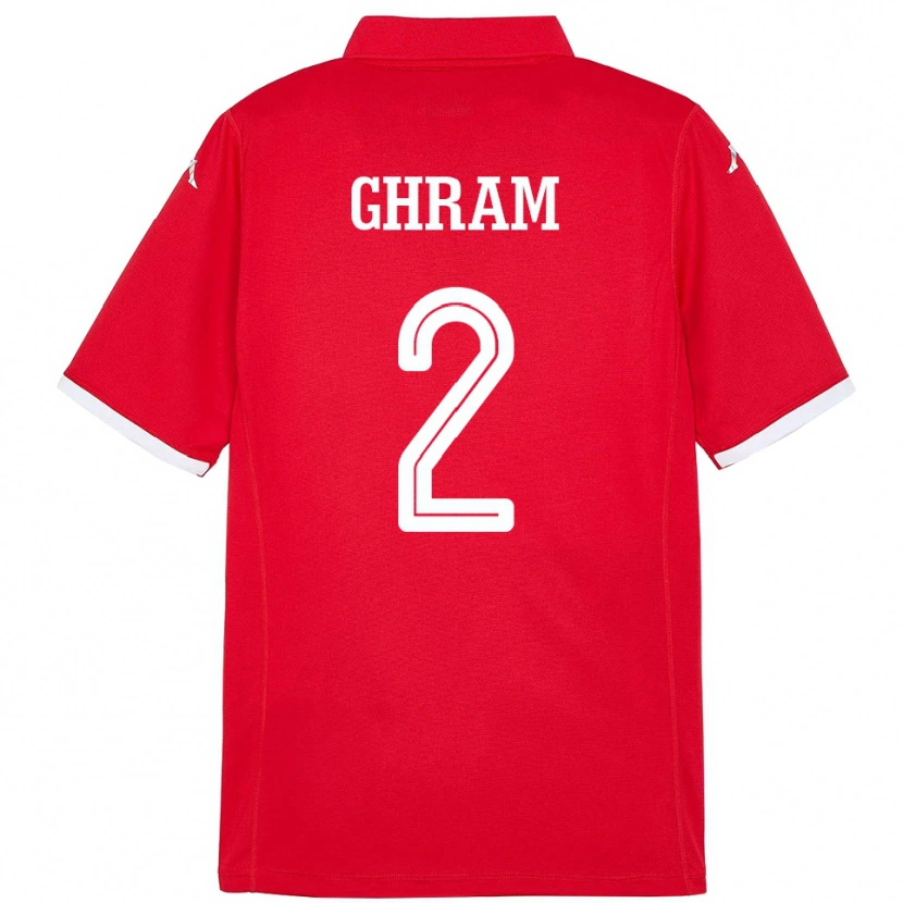 Danxen Criança Camisola Tunísia Alaa Ghram #2 Vermelho Principal 24-26 Camisa