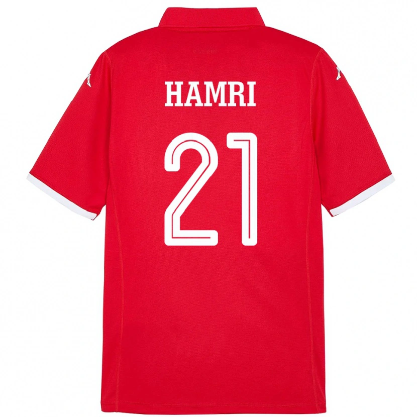 Danxen Criança Camisola Tunísia Rabii Hamri #21 Vermelho Principal 24-26 Camisa