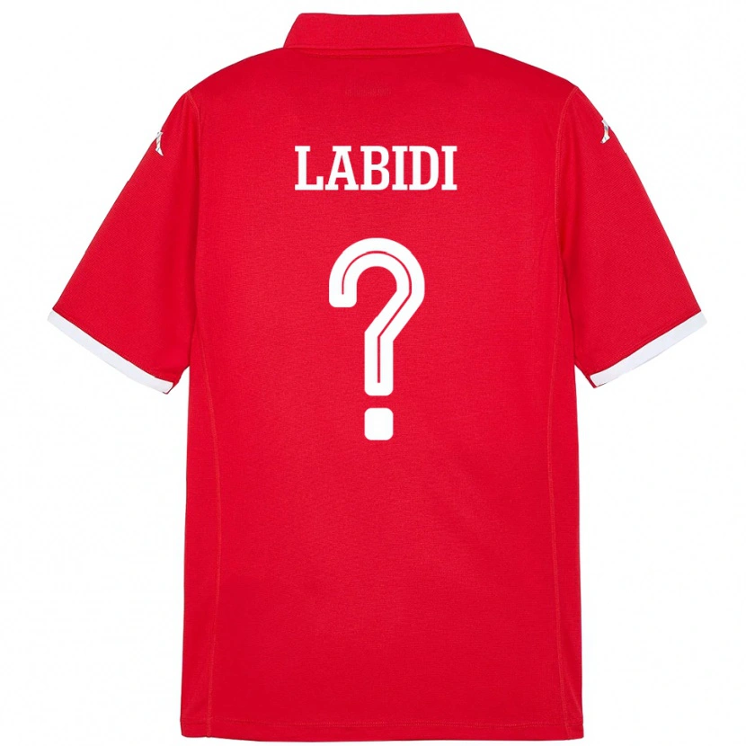 Danxen Criança Camisola Tunísia Ahmed Labidi #0 Vermelho Principal 24-26 Camisa