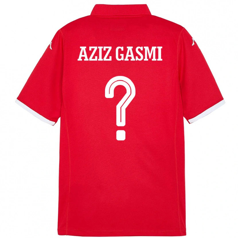 Danxen Criança Camisola Tunísia Mohamd Aziz Gasmi #0 Vermelho Principal 24-26 Camisa