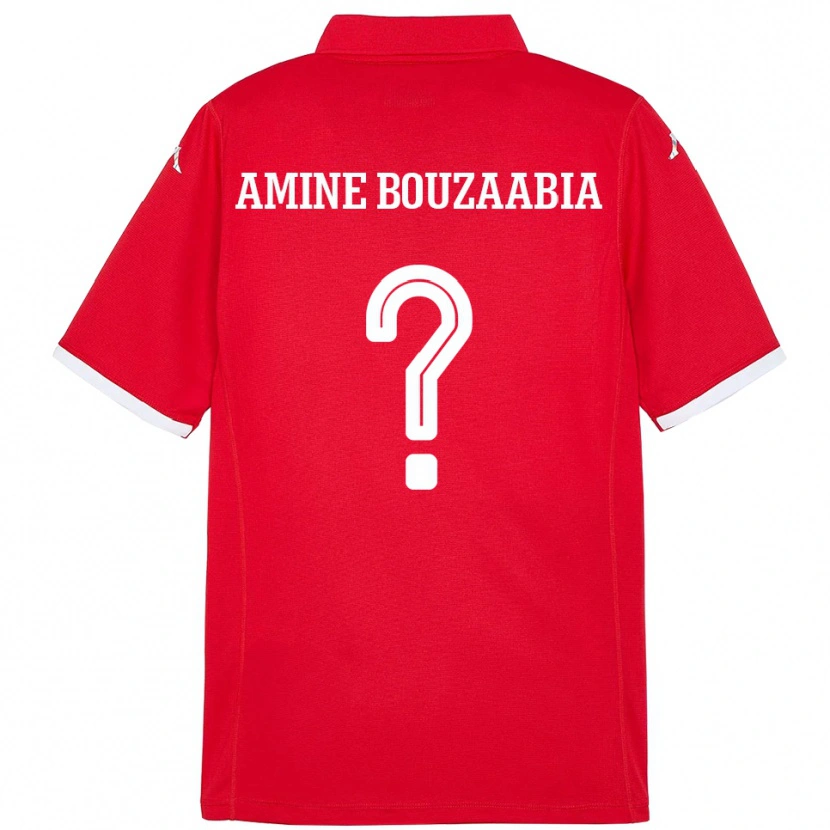 Danxen Criança Camisola Tunísia Mohamed Amine Bouzaabia #0 Vermelho Principal 24-26 Camisa