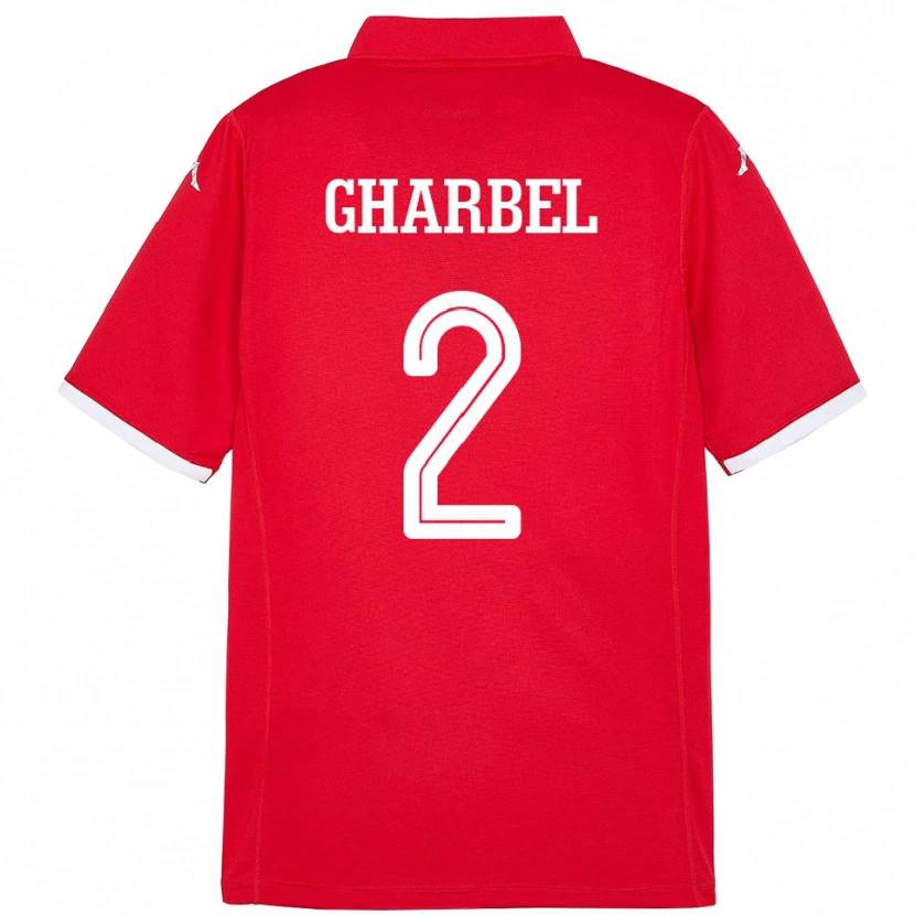 Danxen Criança Camisola Tunísia Mahmoud Gharbel #2 Vermelho Principal 24-26 Camisa
