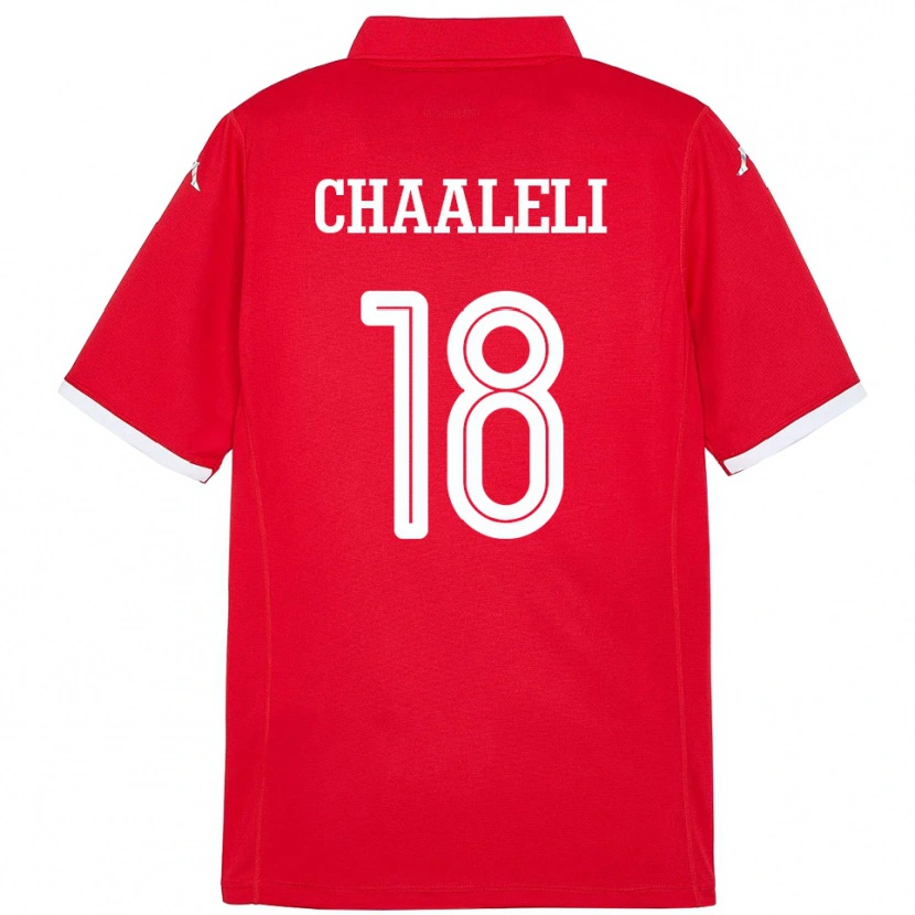 Danxen Criança Camisola Tunísia Ghaliene Chaaleli #18 Vermelho Principal 24-26 Camisa