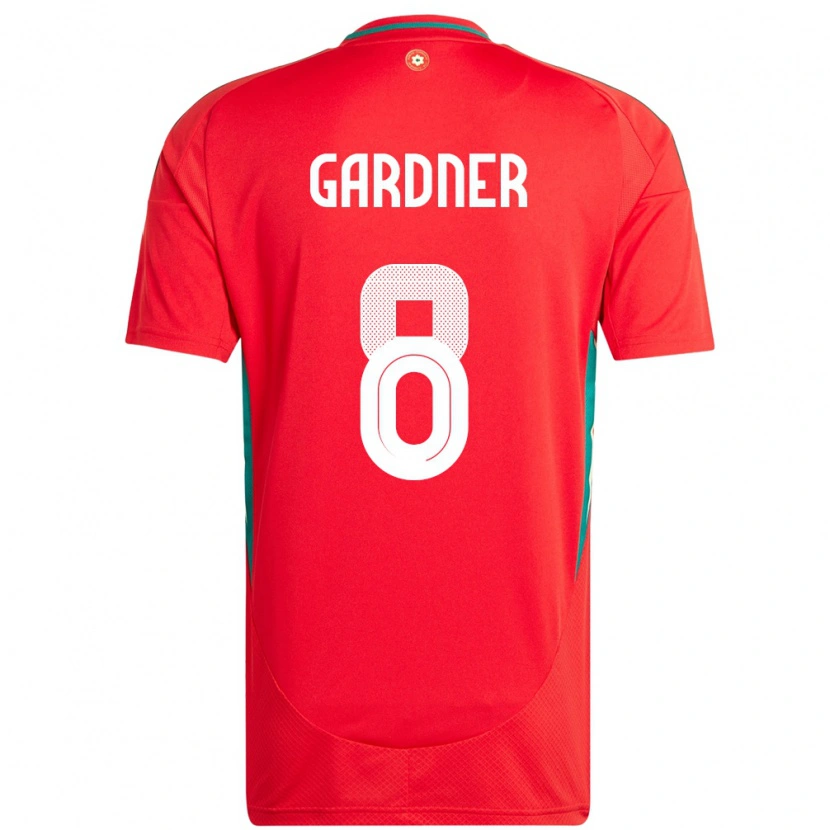Danxen Criança Camisola País De Gales Luis Gardner #8 Vermelho Principal 24-26 Camisa