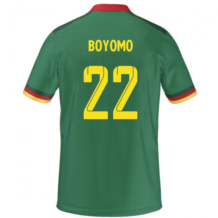 Danxen Criança Camisola Camarões Enzo Boyomo #22 Verde Principal 24-26 Camisa