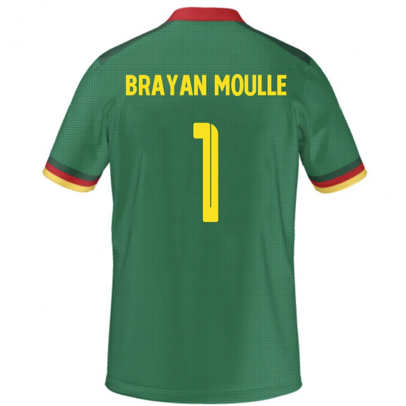 Danxen Criança Camisola Camarões Jason Brayan Moulle #1 Verde Principal 24-26 Camisa