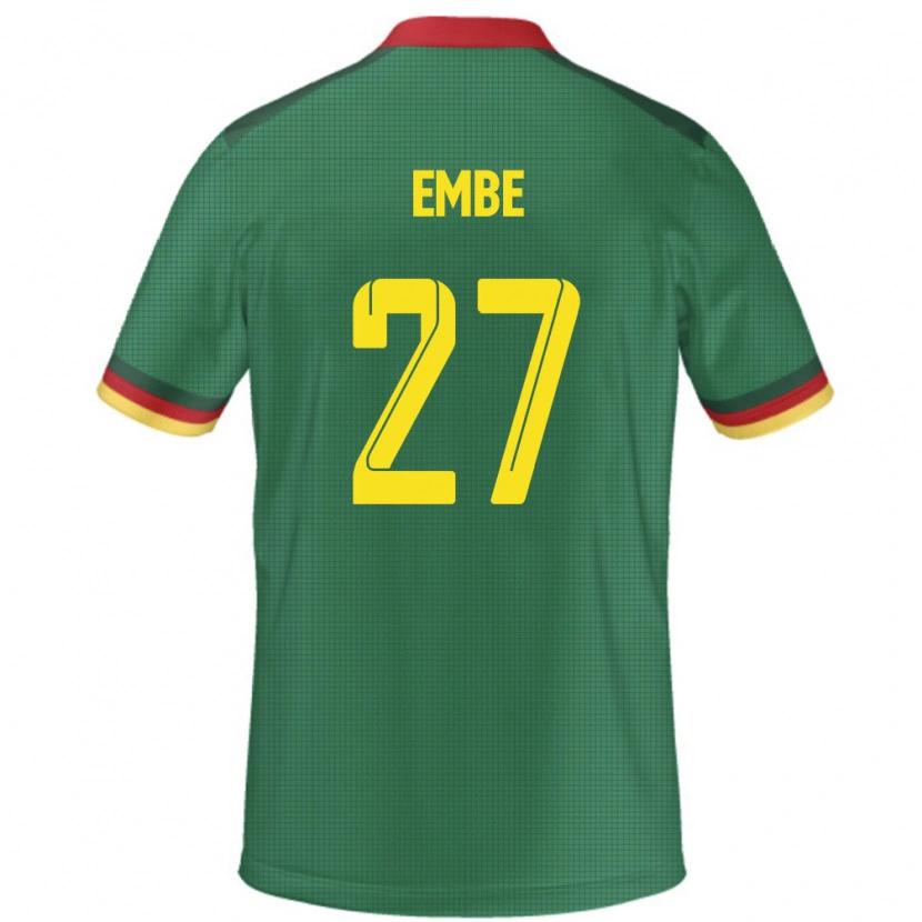 Danxen Criança Camisola Camarões Eric Embe #27 Verde Principal 24-26 Camisa