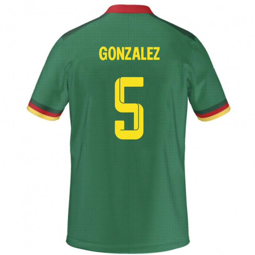 Danxen Criança Camisola Camarões Oumar Gonzalez #5 Verde Principal 24-26 Camisa