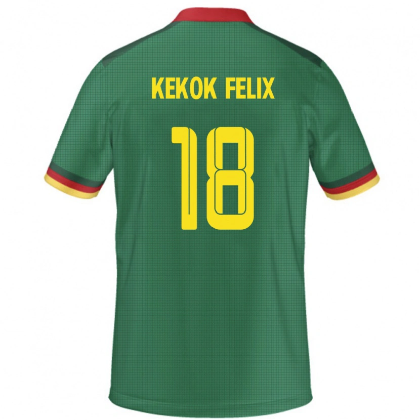 Danxen Criança Camisola Camarões Ndifor Kekok Felix #18 Verde Principal 24-26 Camisa