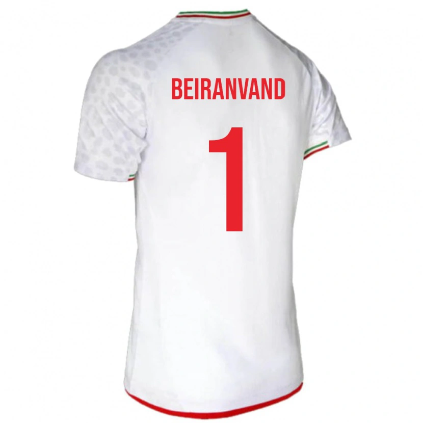 Danxen Criança Camisola Irã Alireza Beiranvand #1 Branco Principal 24-26 Camisa