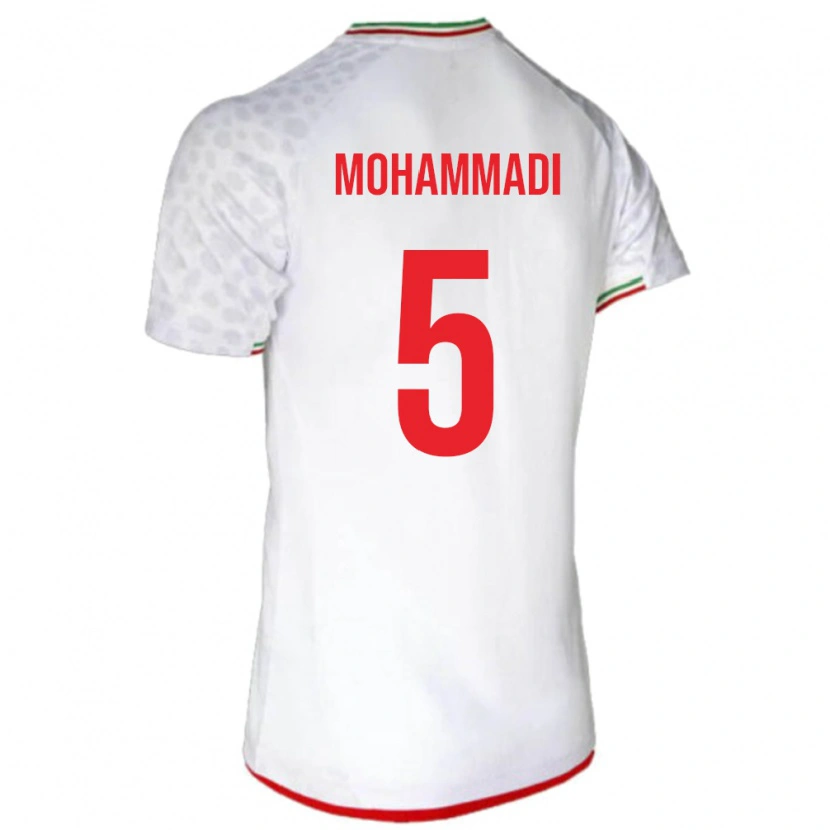 Danxen Criança Camisola Irã Milad Mohammadi #5 Branco Principal 24-26 Camisa