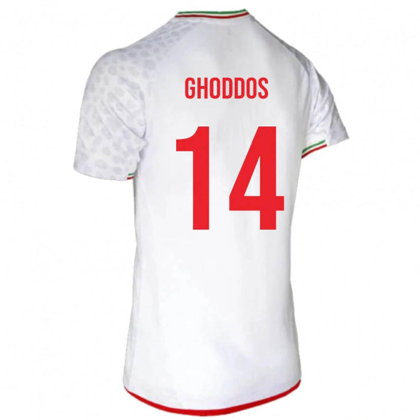 Danxen Criança Camisola Irã Saman Ghoddos #14 Branco Principal 24-26 Camisa
