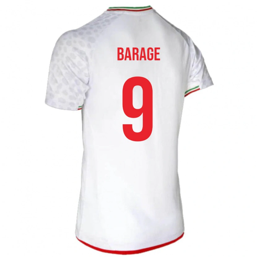 Danxen Criança Camisola Irã Yaghoub Barage #9 Branco Principal 24-26 Camisa