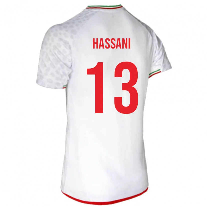 Danxen Criança Camisola Irã Ali Hassani #13 Branco Principal 24-26 Camisa