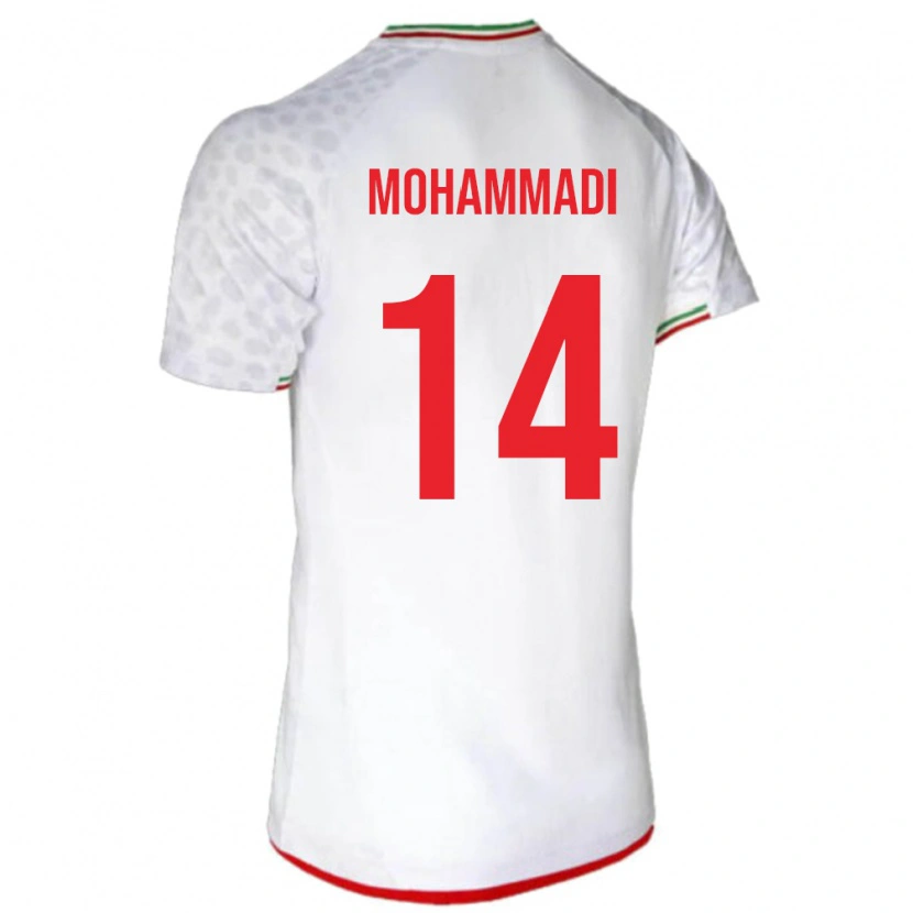 Danxen Criança Camisola Irã Abolfazl Mohammadi #14 Branco Principal 24-26 Camisa