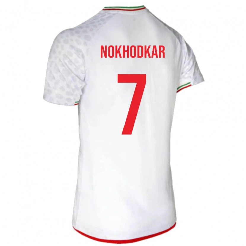 Danxen Criança Camisola Irã Hossein Nokhodkar #7 Branco Principal 24-26 Camisa