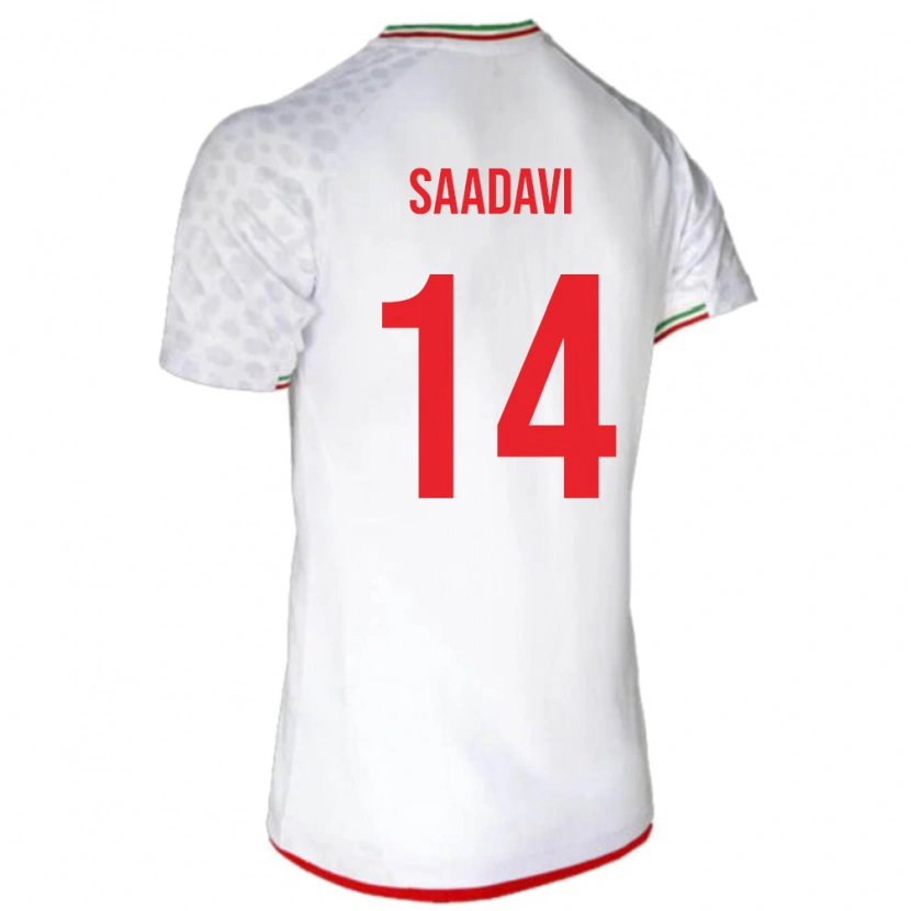 Danxen Criança Camisola Irã Zargham Saadavi #14 Branco Principal 24-26 Camisa