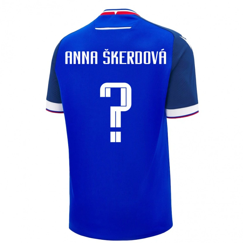 Danxen Criança Camisola Eslováquia Sofia Anna Škerdová #0 Azul Principal 24-26 Camisa