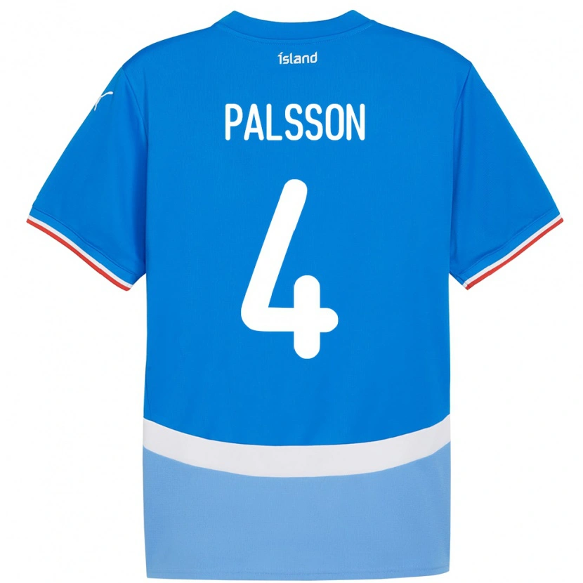 Danxen Criança Camisola Islândia Victor Pálsson #4 Azul Principal 24-26 Camisa