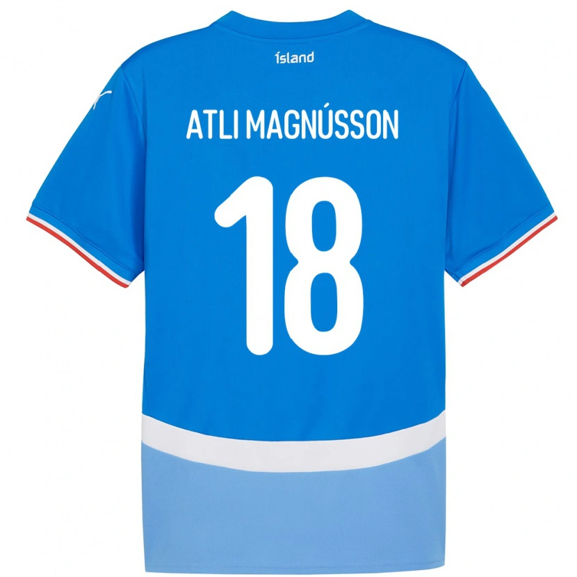 Danxen Criança Camisola Islândia Saevar Atli Magnússon #18 Azul Principal 24-26 Camisa