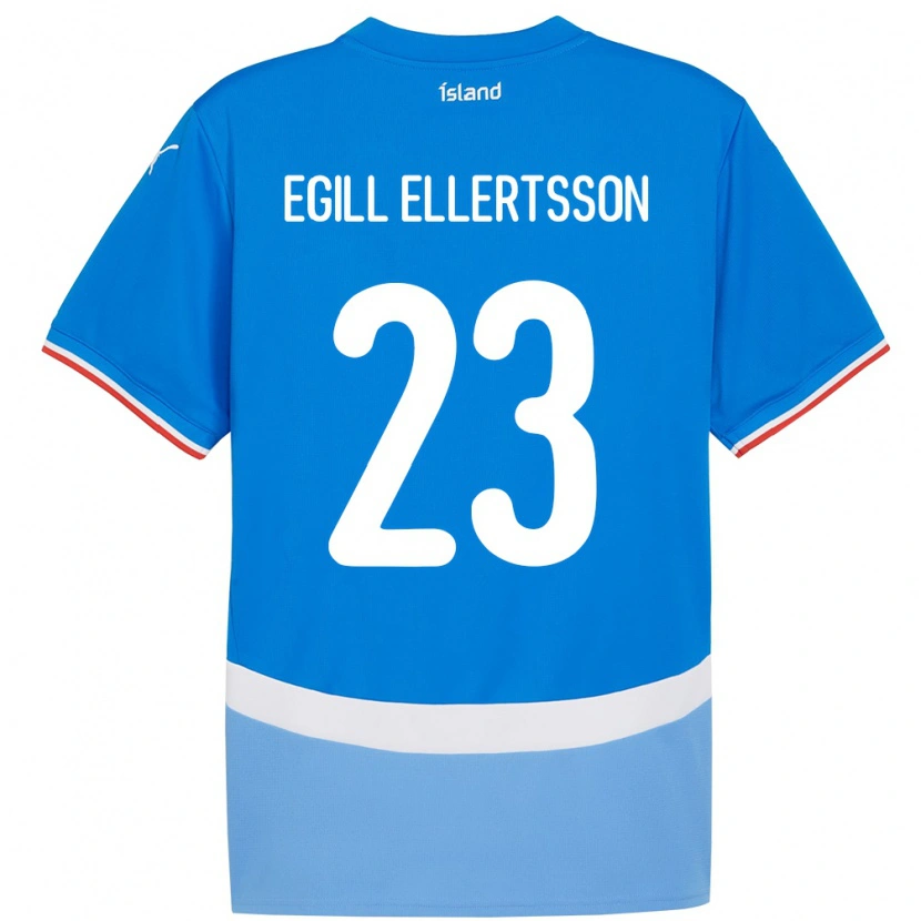 Danxen Criança Camisola Islândia Mikael Egill Ellertsson #23 Azul Principal 24-26 Camisa
