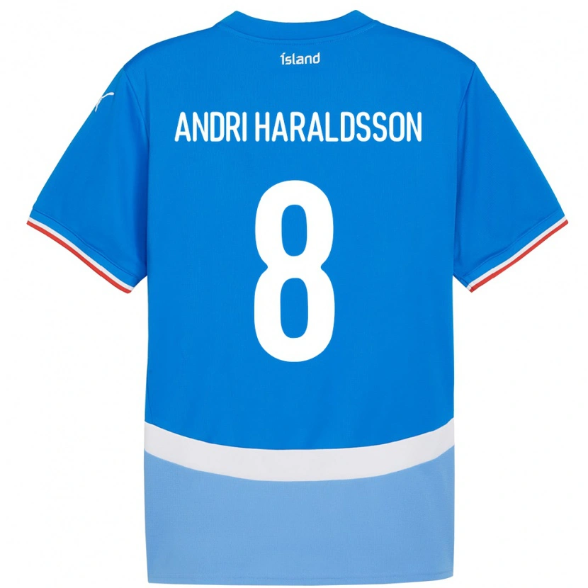 Danxen Criança Camisola Islândia Haukur Andri Haraldsson #8 Azul Principal 24-26 Camisa