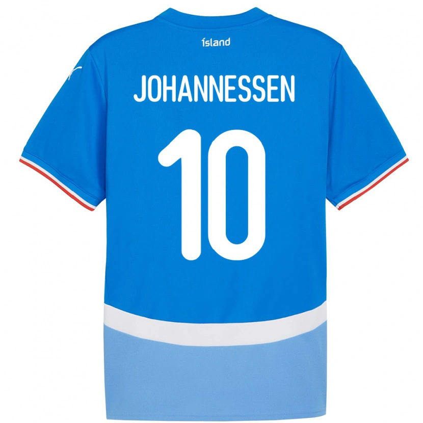 Danxen Criança Camisola Islândia Tómas Johannessen #10 Azul Principal 24-26 Camisa