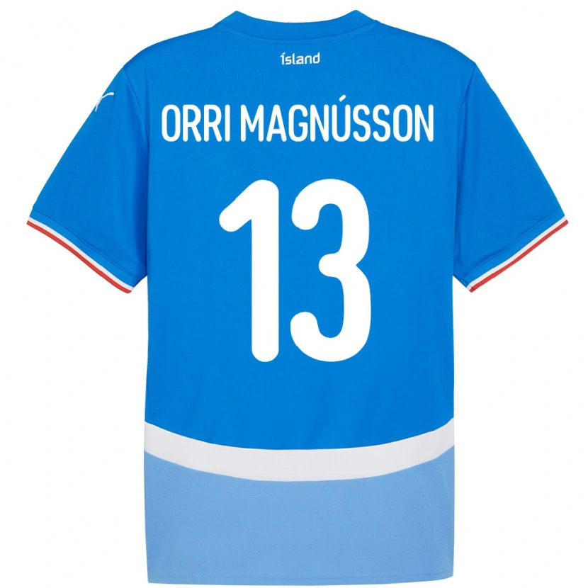 Danxen Criança Camisola Islândia Ásgeir Orri Magnússon #13 Azul Principal 24-26 Camisa