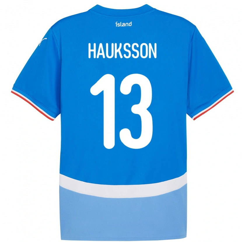 Danxen Criança Camisola Islândia Bjarki Hauksson #13 Azul Principal 24-26 Camisa