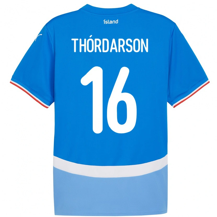 Danxen Criança Camisola Islândia Gísli Thórdarson #16 Azul Principal 24-26 Camisa