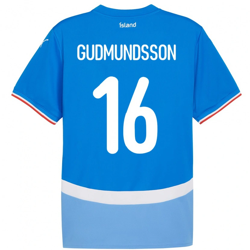 Danxen Criança Camisola Islândia Jón Breki Gudmundsson #16 Azul Principal 24-26 Camisa