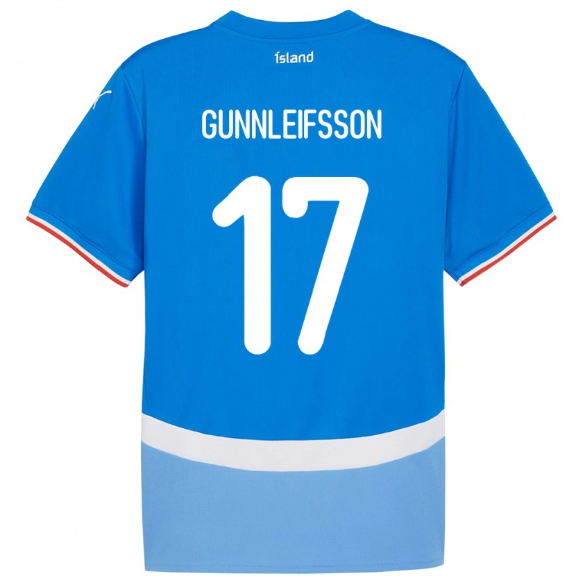 Danxen Criança Camisola Islândia Gunnleifur Orri Gunnleifsson #17 Azul Principal 24-26 Camisa