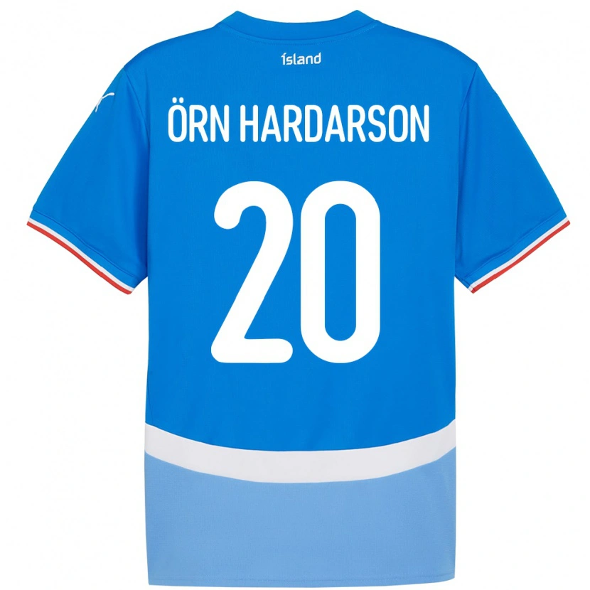 Danxen Criança Camisola Islândia Sesar Örn Hardarson #20 Azul Principal 24-26 Camisa