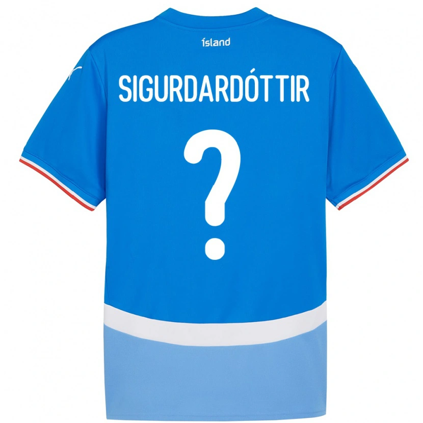 Danxen Criança Camisola Islândia Sandra Sigurðardóttir #0 Azul Principal 24-26 Camisa