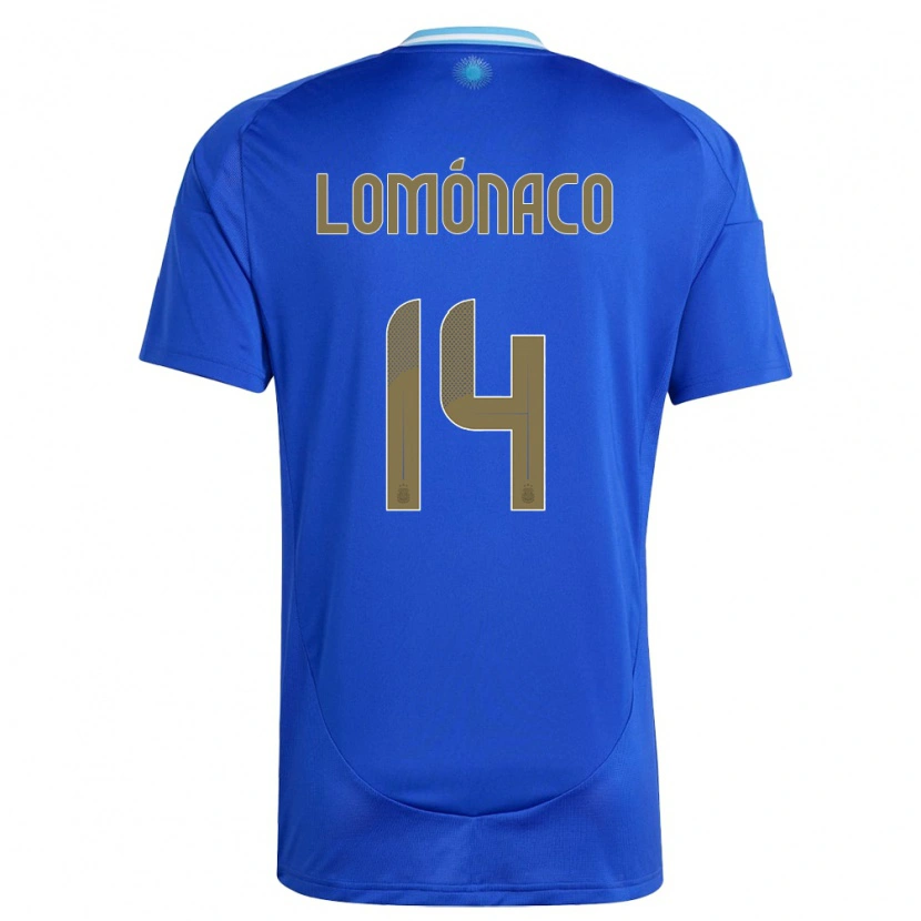 Danxen Criança Camisola Argentina Kevin Lomónaco #14 Azul Alternativa 24-26 Camisa