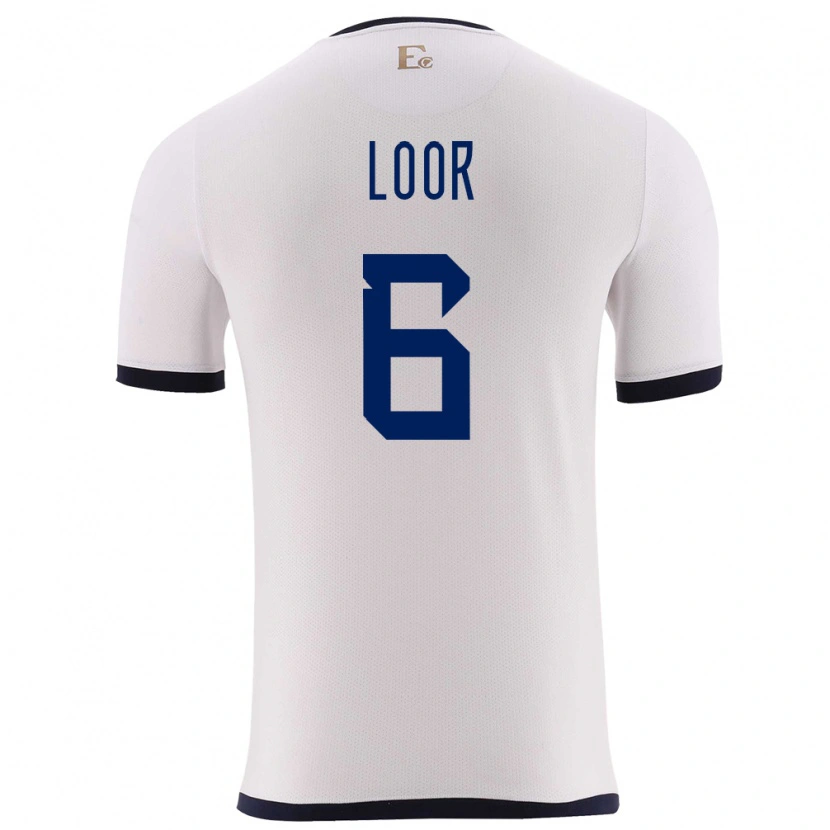 Danxen Criança Camisola Equador Layan Loor #6 Branco Alternativa 24-26 Camisa