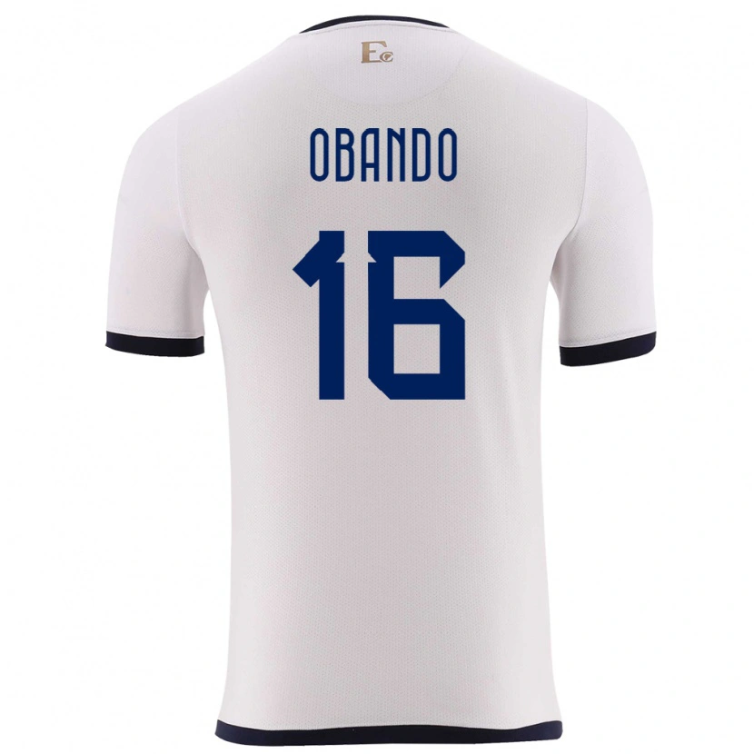 Danxen Criança Camisola Equador Allen Obando #16 Branco Alternativa 24-26 Camisa