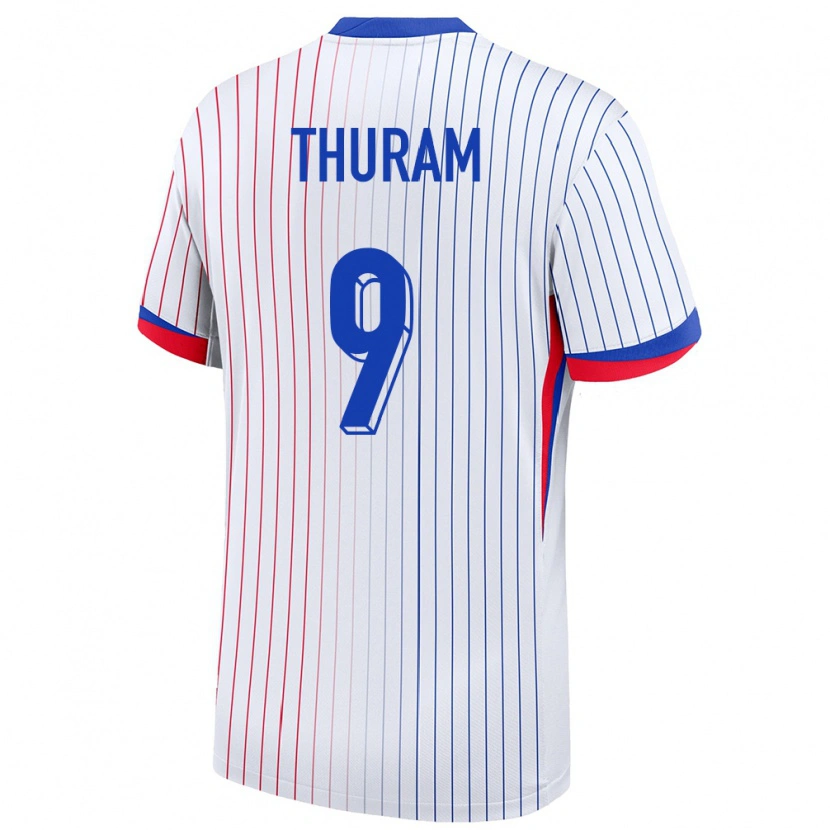 Danxen Criança Camisola França Marcus Thuram #9 Branco Alternativa 24-26 Camisa